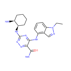 CCn1ncc2c(Nc3nc(N[C@@H]4CCCC[C@@H]4N)nnc3C(N)=O)cccc21 ZINC000223203431