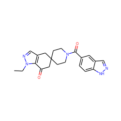 CCn1ncc2c1C(=O)CC1(CCN(C(=O)c3ccc4[nH]ncc4c3)CC1)C2 ZINC000299822293