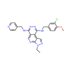 CCn1ncc2c3c(NCc4ccc(OC)c(Cl)c4)nnc(NCc4ccncc4)c3cnc21 ZINC000000589510