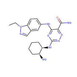 CCn1ncc2cc(Nc3nc(N[C@@H]4CCCC[C@@H]4N)nnc3C(N)=O)ccc21 ZINC000223203620