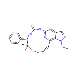 CCn1ncc2cc3nc(c21)/C=C\COC(C)(C)[C@H](c1ccccc1)NC(=O)N3 ZINC001772579052