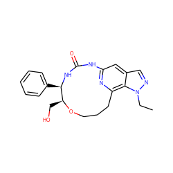 CCn1ncc2cc3nc(c21)CCCO[C@@H](CO)[C@@H](c1ccccc1)NC(=O)N3 ZINC001772587289