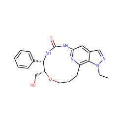 CCn1ncc2cc3nc(c21)CCCO[C@H](CO)[C@H](c1ccccc1)NC(=O)N3 ZINC001772585194