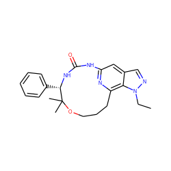 CCn1ncc2cc3nc(c21)CCCOC(C)(C)[C@H](c1ccccc1)NC(=O)N3 ZINC001772611191