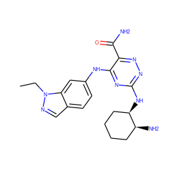 CCn1ncc2ccc(Nc3nc(N[C@@H]4CCCC[C@@H]4N)nnc3C(N)=O)cc21 ZINC000223203826