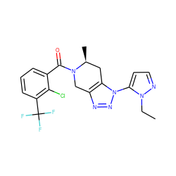 CCn1nccc1-n1nnc2c1C[C@H](C)N(C(=O)c1cccc(C(F)(F)F)c1Cl)C2 ZINC000222070114