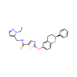 CCn1nccc1CNC(=O)c1cnc(Oc2ccc3c(c2)CC[C@@H](c2ccccc2)O3)s1 ZINC000169710410