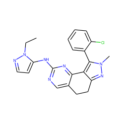 CCn1nccc1Nc1ncc2c(n1)-c1c(nn(C)c1-c1ccccc1Cl)CC2 ZINC000143043772