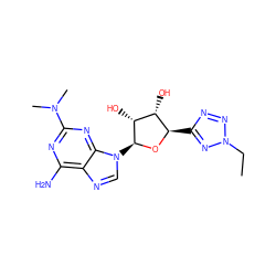 CCn1nnc([C@H]2O[C@@H](n3cnc4c(N)nc(N(C)C)nc43)[C@H](O)[C@@H]2O)n1 ZINC000653780822