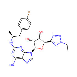 CCn1nnc([C@H]2O[C@@H](n3cnc4c(N)nc(N[C@@H](C)Cc5ccc(Br)cc5)nc43)[C@H](O)[C@@H]2O)n1 ZINC000653785992