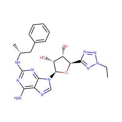 CCn1nnc([C@H]2O[C@@H](n3cnc4c(N)nc(N[C@H](C)Cc5ccccc5)nc43)[C@H](O)[C@@H]2O)n1 ZINC000653786013