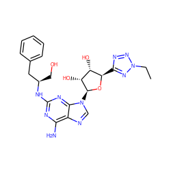 CCn1nnc([C@H]2O[C@@H](n3cnc4c(N)nc(N[C@H](CO)Cc5ccccc5)nc43)[C@H](O)[C@@H]2O)n1 ZINC000003951024