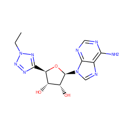 CCn1nnc([C@H]2O[C@@H](n3cnc4c(N)ncnc43)[C@H](O)[C@@H]2O)n1 ZINC000299861856