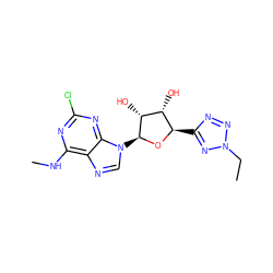 CCn1nnc([C@H]2O[C@@H](n3cnc4c(NC)nc(Cl)nc43)[C@H](O)[C@@H]2O)n1 ZINC000299863477