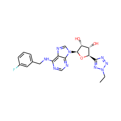 CCn1nnc([C@H]2O[C@@H](n3cnc4c(NCc5cccc(F)c5)ncnc43)[C@H](O)[C@@H]2O)n1 ZINC001772599845