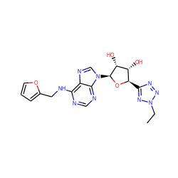 CCn1nnc([C@H]2O[C@@H](n3cnc4c(NCc5ccco5)ncnc43)[C@H](O)[C@@H]2O)n1 ZINC001772635179