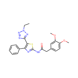 CCn1nnc(-c2sc(NC(=O)Cc3ccc(OC)c(OC)c3)nc2-c2ccccc2)n1 ZINC000035902501