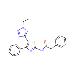 CCn1nnc(-c2sc(NC(=O)Cc3ccccc3)nc2-c2ccccc2)n1 ZINC000058582895