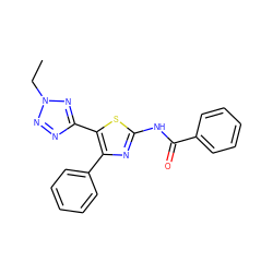 CCn1nnc(-c2sc(NC(=O)c3ccccc3)nc2-c2ccccc2)n1 ZINC000058581004