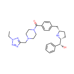 CCn1nnc(CN2CCN(C(=O)c3ccc(C[C@@H]4CC[C@H]([C@H](O)c5ccccc5)N4)cc3)CC2)n1 ZINC001772592887