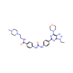 CCn1nnc2c(N3CCOCC3)nc(-c3ccc(NC(=O)Nc4ccc(C(=O)NCCN5CCN(C)CC5)cc4)cc3)nc21 ZINC000049745732