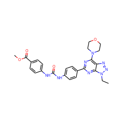 CCn1nnc2c(N3CCOCC3)nc(-c3ccc(NC(=O)Nc4ccc(C(=O)OC)cc4)cc3)nc21 ZINC000045339242