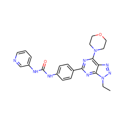 CCn1nnc2c(N3CCOCC3)nc(-c3ccc(NC(=O)Nc4cccnc4)cc3)nc21 ZINC000045337325