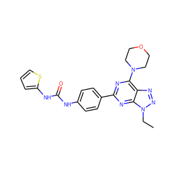 CCn1nnc2c(N3CCOCC3)nc(-c3ccc(NC(=O)Nc4cccs4)cc3)nc21 ZINC000045338691