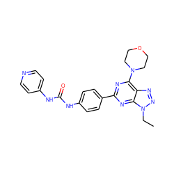 CCn1nnc2c(N3CCOCC3)nc(-c3ccc(NC(=O)Nc4ccncc4)cc3)nc21 ZINC000045337932