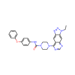 CCn1nnc2cc3c(N4CCN(C(=O)Nc5ccc(Oc6ccccc6)cc5)CC4)ncnc3cc21 ZINC000013528811