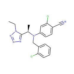 CCn1nnnc1[C@@H](C)N(Cc1ccccc1Cl)c1ccc(C#N)c(Cl)c1 ZINC000043122762