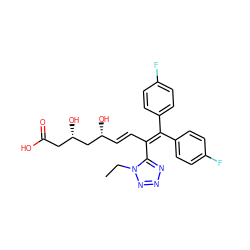 CCn1nnnc1C(/C=C/[C@@H](O)C[C@@H](O)CC(=O)O)=C(c1ccc(F)cc1)c1ccc(F)cc1 ZINC000026816875