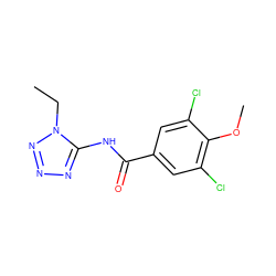 CCn1nnnc1NC(=O)c1cc(Cl)c(OC)c(Cl)c1 ZINC000000514929