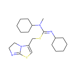 CN(/C(=N/C1CCCCC1)SCC1=CSC2=NCCN12)C1CCCCC1 ZINC000049841579