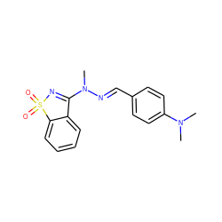 CN(/N=C/c1ccc(N(C)C)cc1)C1=NS(=O)(=O)c2ccccc21 ZINC000000084562