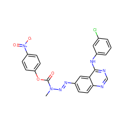 CN(/N=N/c1ccc2ncnc(Nc3cccc(Cl)c3)c2c1)C(=O)Oc1ccc([N+](=O)[O-])cc1 ZINC000049694669