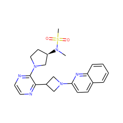 CN([C@@H]1CCN(c2nccnc2C2CN(c3ccc4ccccc4n3)C2)C1)S(C)(=O)=O ZINC000139818742