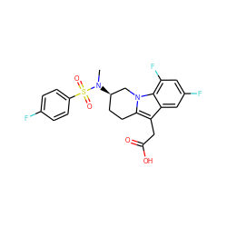 CN([C@@H]1CCc2c(CC(=O)O)c3cc(F)cc(F)c3n2C1)S(=O)(=O)c1ccc(F)cc1 ZINC000066104023