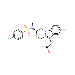 CN([C@@H]1CCc2c(CC(=O)O)c3cc(F)ccc3n2C1)S(=O)(=O)c1ccc(F)cc1 ZINC000066099583