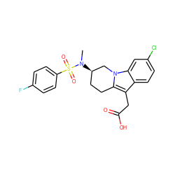 CN([C@@H]1CCc2c(CC(=O)O)c3ccc(Cl)cc3n2C1)S(=O)(=O)c1ccc(F)cc1 ZINC000066102381