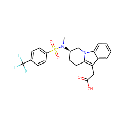 CN([C@@H]1CCc2c(CC(=O)O)c3ccccc3n2C1)S(=O)(=O)c1ccc(C(F)(F)F)cc1 ZINC000066104509