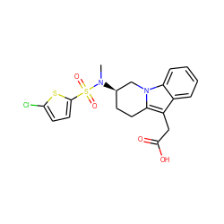 CN([C@@H]1CCc2c(CC(=O)O)c3ccccc3n2C1)S(=O)(=O)c1ccc(Cl)s1 ZINC000066105118