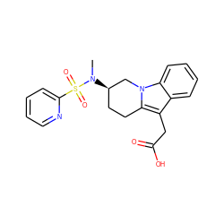 CN([C@@H]1CCc2c(CC(=O)O)c3ccccc3n2C1)S(=O)(=O)c1ccccn1 ZINC000066112307