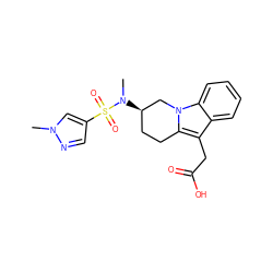 CN([C@@H]1CCc2c(CC(=O)O)c3ccccc3n2C1)S(=O)(=O)c1cnn(C)c1 ZINC000066105120