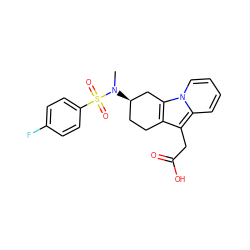 CN([C@@H]1CCc2c(CC(=O)O)c3ccccn3c2C1)S(=O)(=O)c1ccc(F)cc1 ZINC000043016627