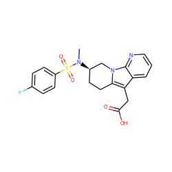 CN([C@@H]1CCc2c(CC(=O)O)c3cccnc3n2C1)S(=O)(=O)c1ccc(F)cc1 ZINC000066259138