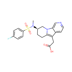 CN([C@@H]1CCc2c(CC(=O)O)c3ccncc3n2C1)S(=O)(=O)c1ccc(F)cc1 ZINC000066259137