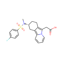 CN([C@@H]1CCc2c(c3ccccn3c2CC(=O)O)C1)S(=O)(=O)c1ccc(F)cc1 ZINC000101276513