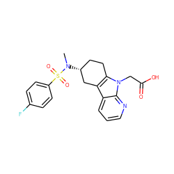 CN([C@@H]1CCc2c(c3cccnc3n2CC(=O)O)C1)S(=O)(=O)c1ccc(F)cc1 ZINC000043023994