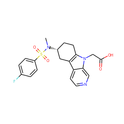 CN([C@@H]1CCc2c(c3ccncc3n2CC(=O)O)C1)S(=O)(=O)c1ccc(F)cc1 ZINC000043020923